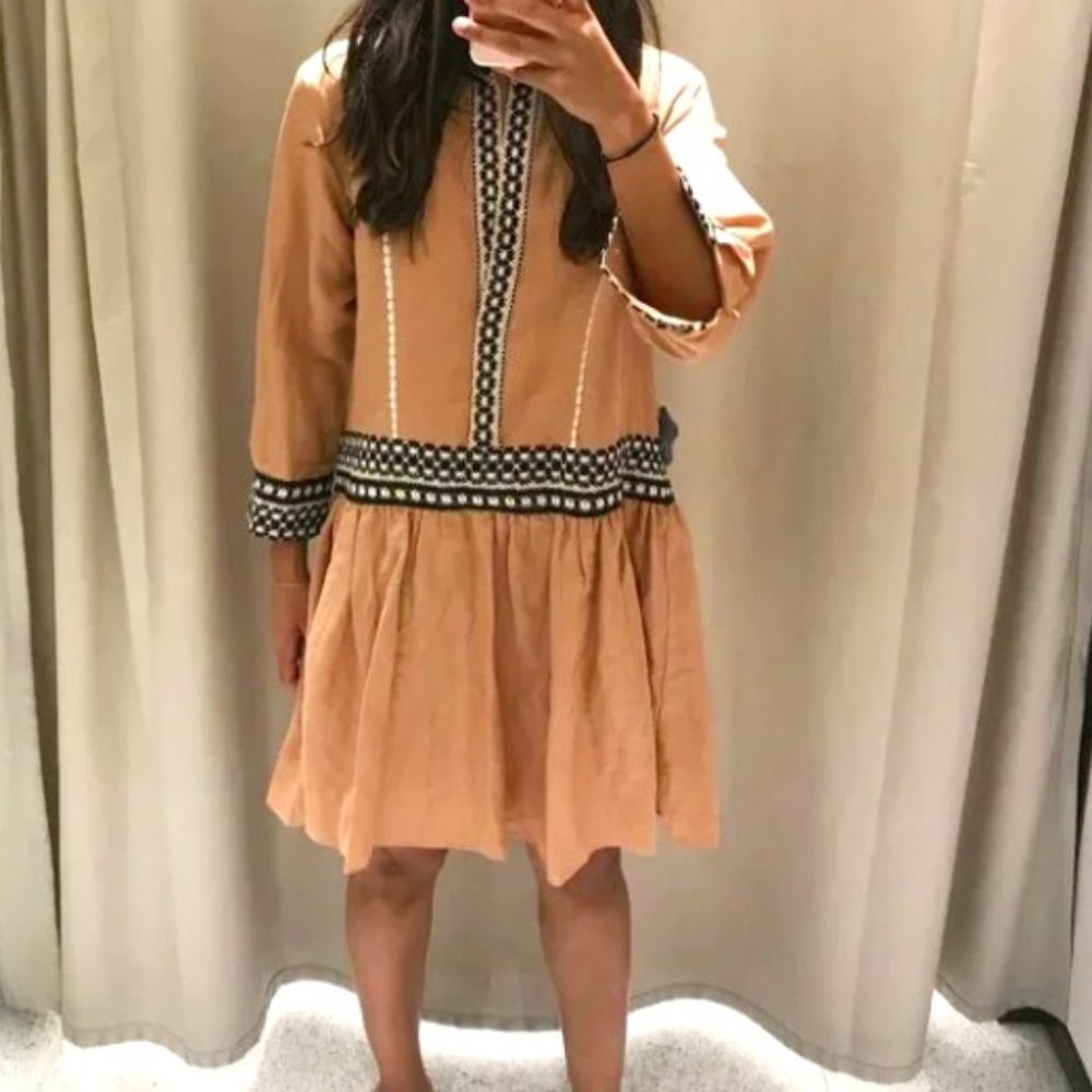 Zara Flowy Peach Midi Dress